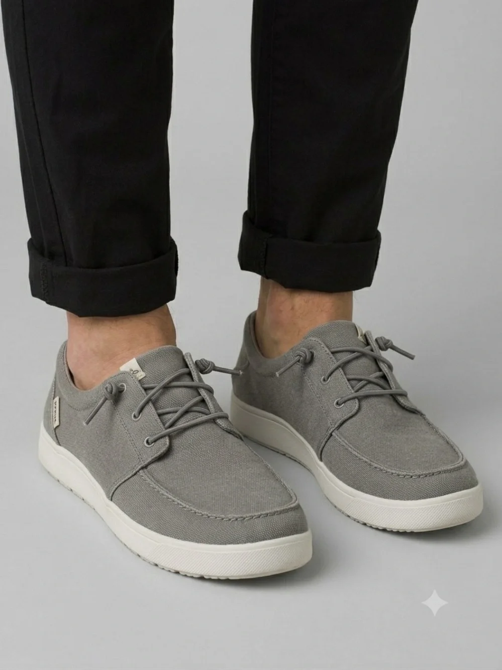 Chaco Gray Canvas Lace-Up Low-Top Sneakers